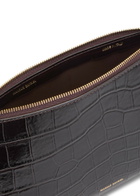 Mansur Gavriel Gaia Crocodile-effect Glossed Leather Shoulder bag - Chocolate - One Size