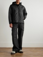 Stone Island - Logo-Appliquéd Padded Leather-Ripstop Hooded Jacket - Black