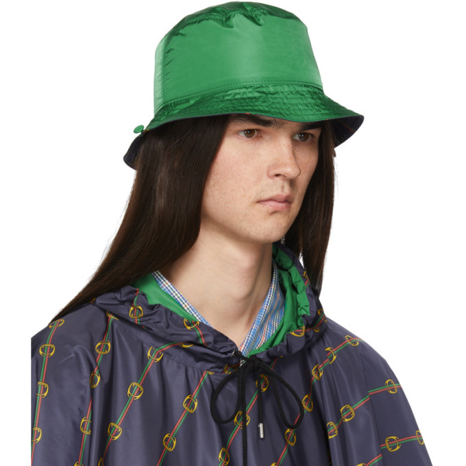 Gucci Reversible Green Nylon Bucket Hat Gucci