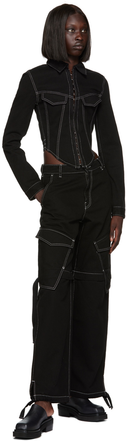 Dion Lee Black Corset Denim Jacket