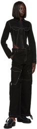 Dion Lee Black Corset Denim Jacket