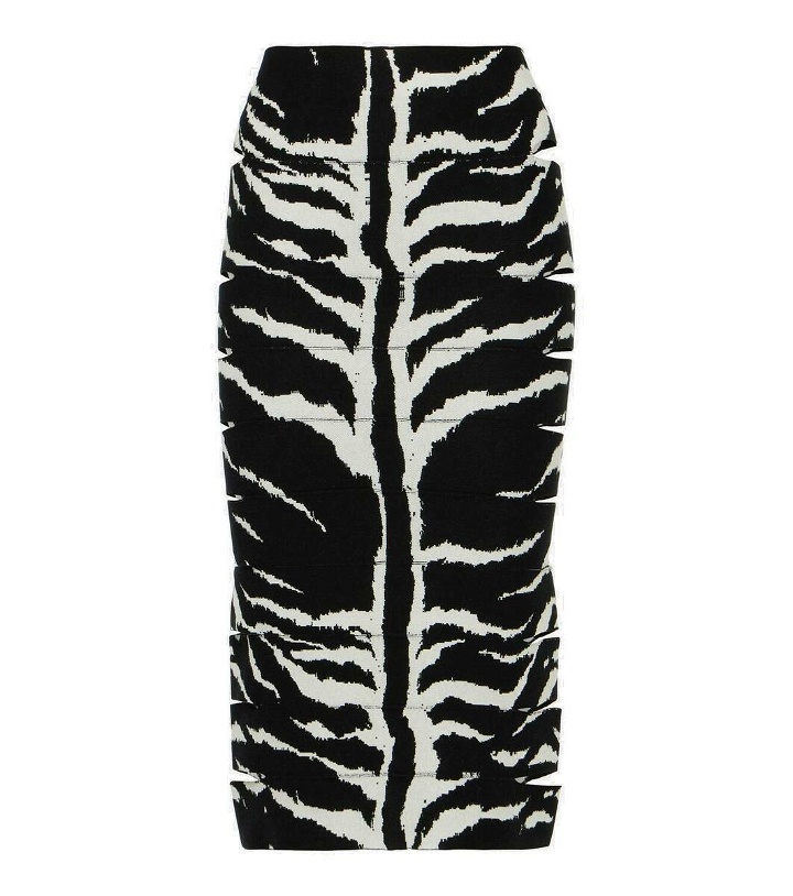 Photo: Alaïa Zebra-printed high-rise midi skirt