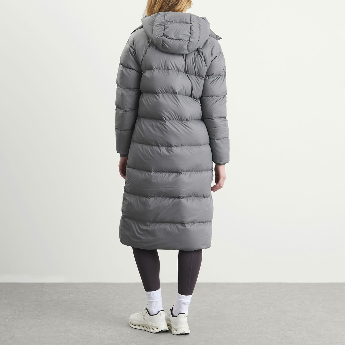 The North Face Women's Hydrenalite City Long Down Parka Jacket in Smoked Pearl