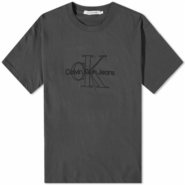 Photo: Calvin Klein Men's Monologo Washed T-Shirt in Washed Black