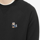 Maison Kitsuné Men's Dressed Fox Patch Classic Crew Sweat in Black