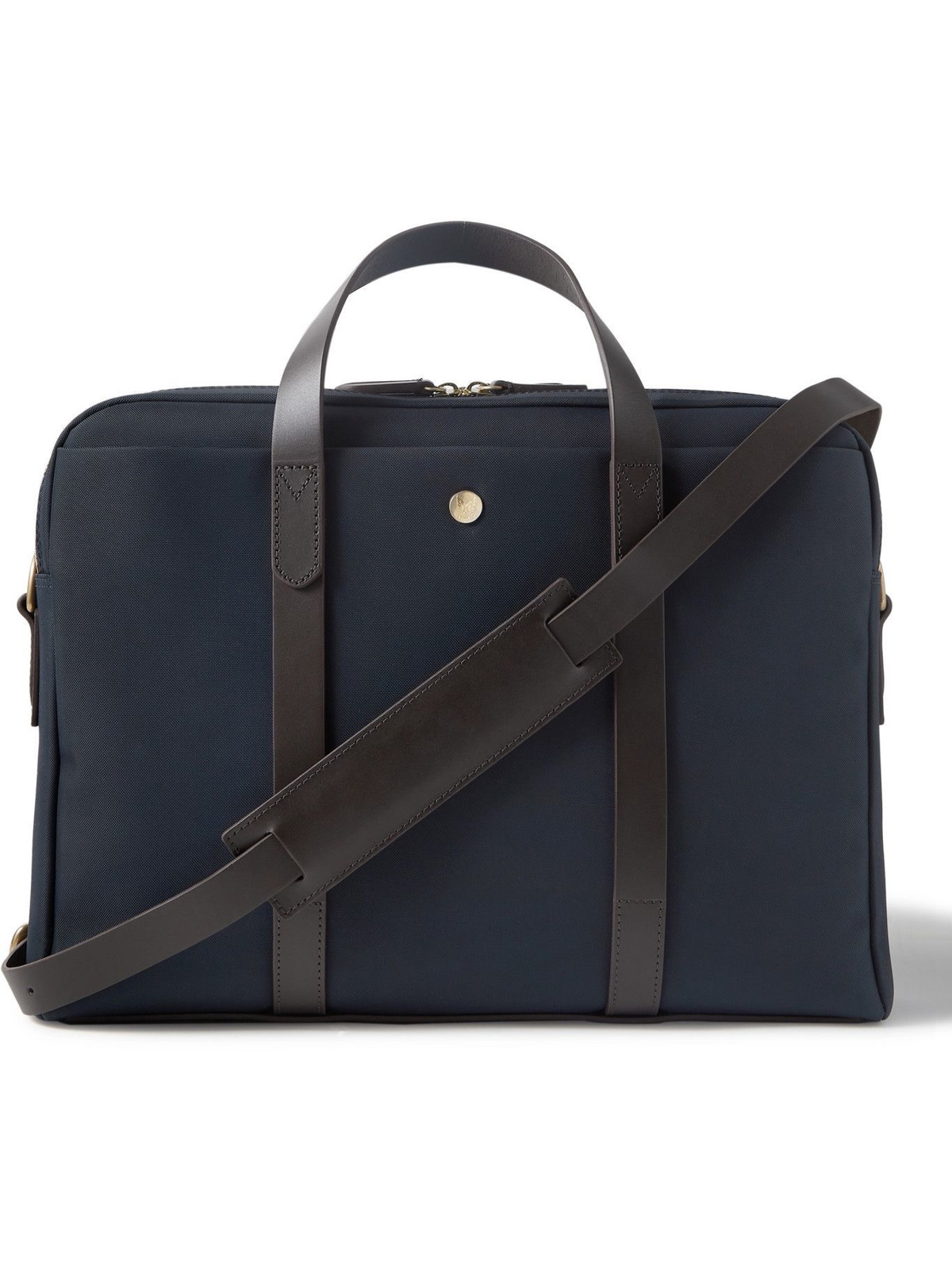 MISMO - Endeavour Leather-Trimmed Nylon Briefcase Mismo