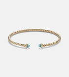 David Yurman Cablespira® Flex Micro 18kt gold cuff bracelet with topaz
