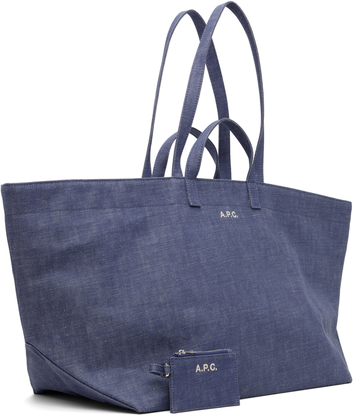 A.P.C. Blue 'Le Drummer' Toile Tote