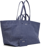 A.P.C. Blue 'Le Drummer' Toile Tote
