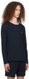 BOSS Navy Embroidered Long Sleeve T-Shirt