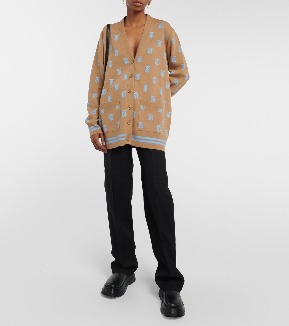 Burberry - TB Monogram wool and silk-blend cardigan Burberry