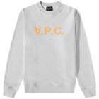 A.P.C. Men's VPC Colour Logo Crew Sweat in Ecru Marl/Orange