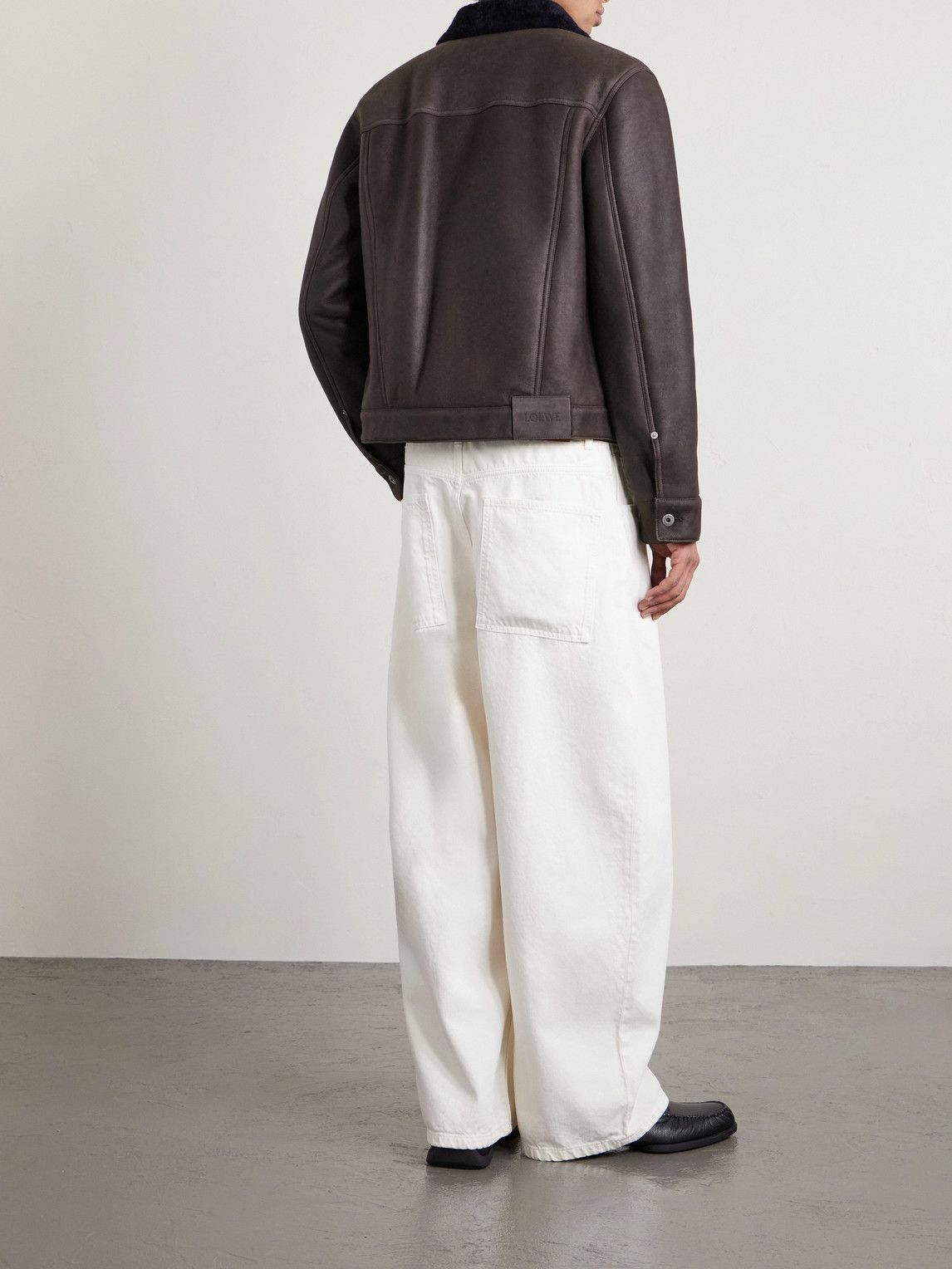 LOEWE - Shearling Trucker Jacket - Brown