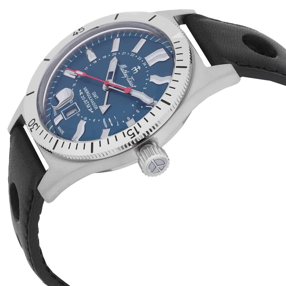 Mathey-Tissot Mergulhador GMT Quartz Blue Dial Mens Watch MRGABU
