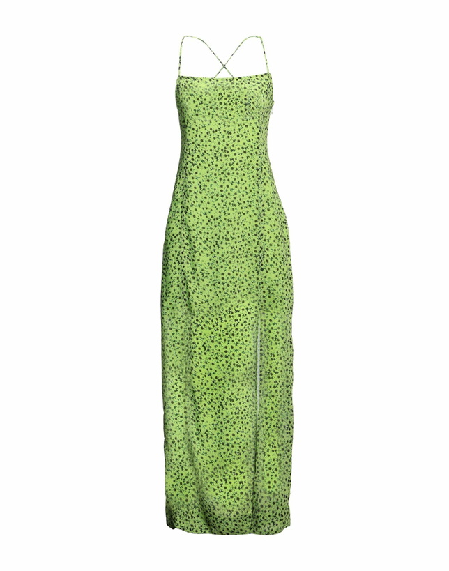 ganni green leopard dress Leopard-print cloqué maxi GANNI tailored-fit