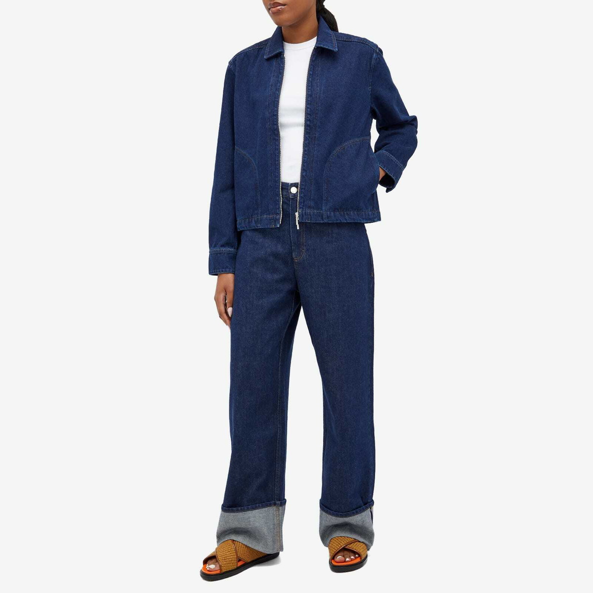 A Kind of Guise Women's Jasna Zip Jacket in Raw Riviera Denim