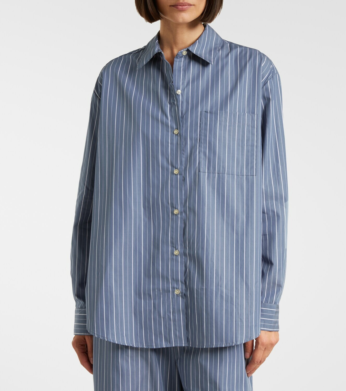 Leset Yoshi striped cotton-blend twill shirt