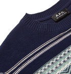 A.P.C. - Maxence Fair Isle Cotton Sweater - Blue