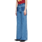 LU'U DAN BRUCE LEE x LỰU ĐẠN Blue Nocturnal Flare Jeans