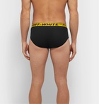 Off-White - Ribbed Stretch-Cotton Briefs - Black