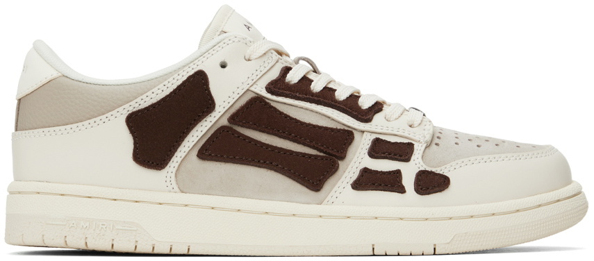 【AMIRI】ベージュ＆ブラウン Skel Top Low スニーカー AMIRI Beige & Brown Skel Top Low Sneakers Amiri