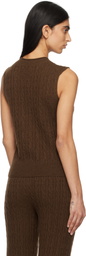 Guest in Residence Brown Cable Vest