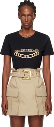 Balmain Black Short-Sleeved Chain Print T-shirt
