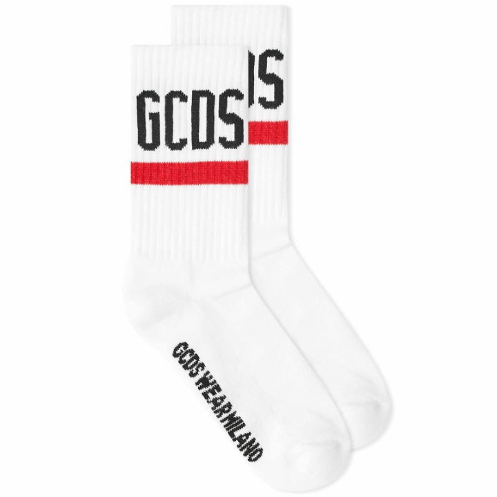 Photo: GCDS Men's Logo Socks in Red Heart