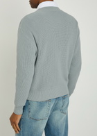 Lardini V-neck Knit Cotton Cardigan Light Blue