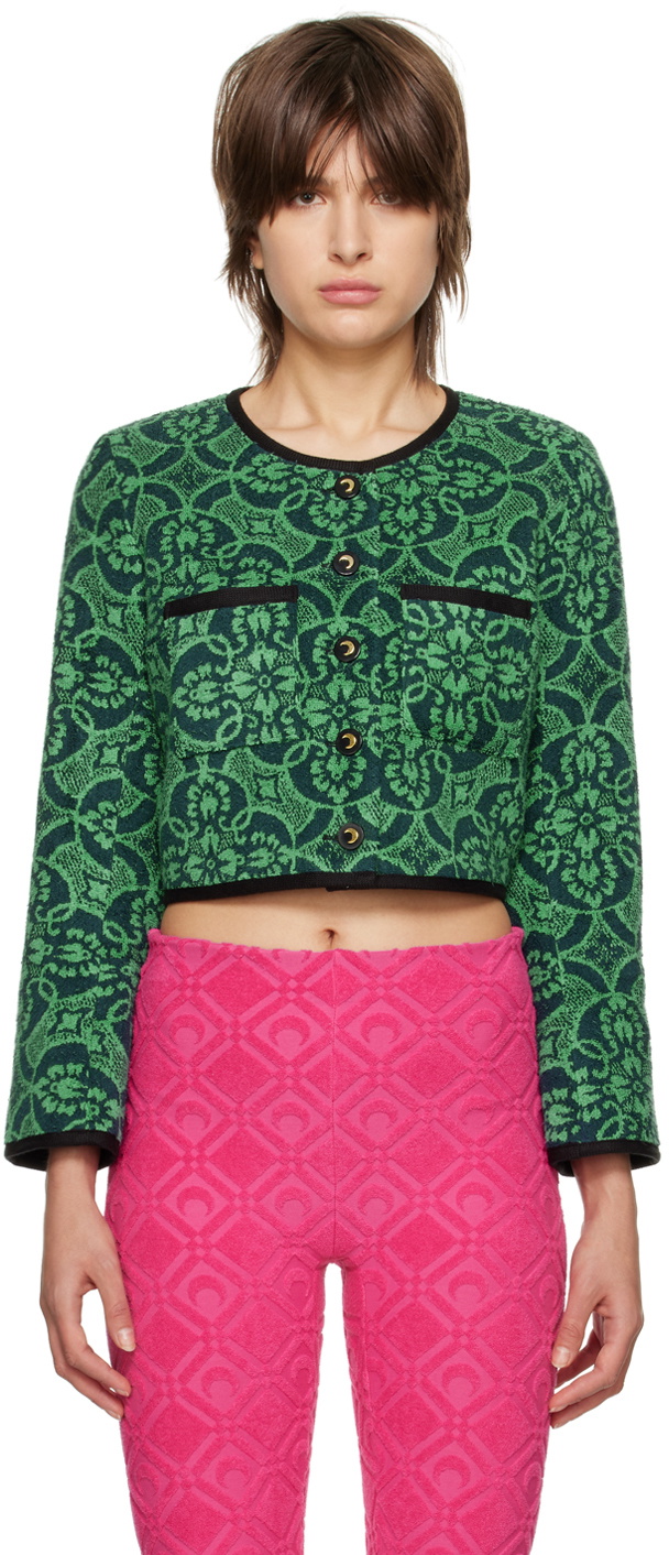 Marine Serre Green Boxy Tailored Jacket