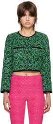 Marine Serre Green Boxy Tailored Jacket