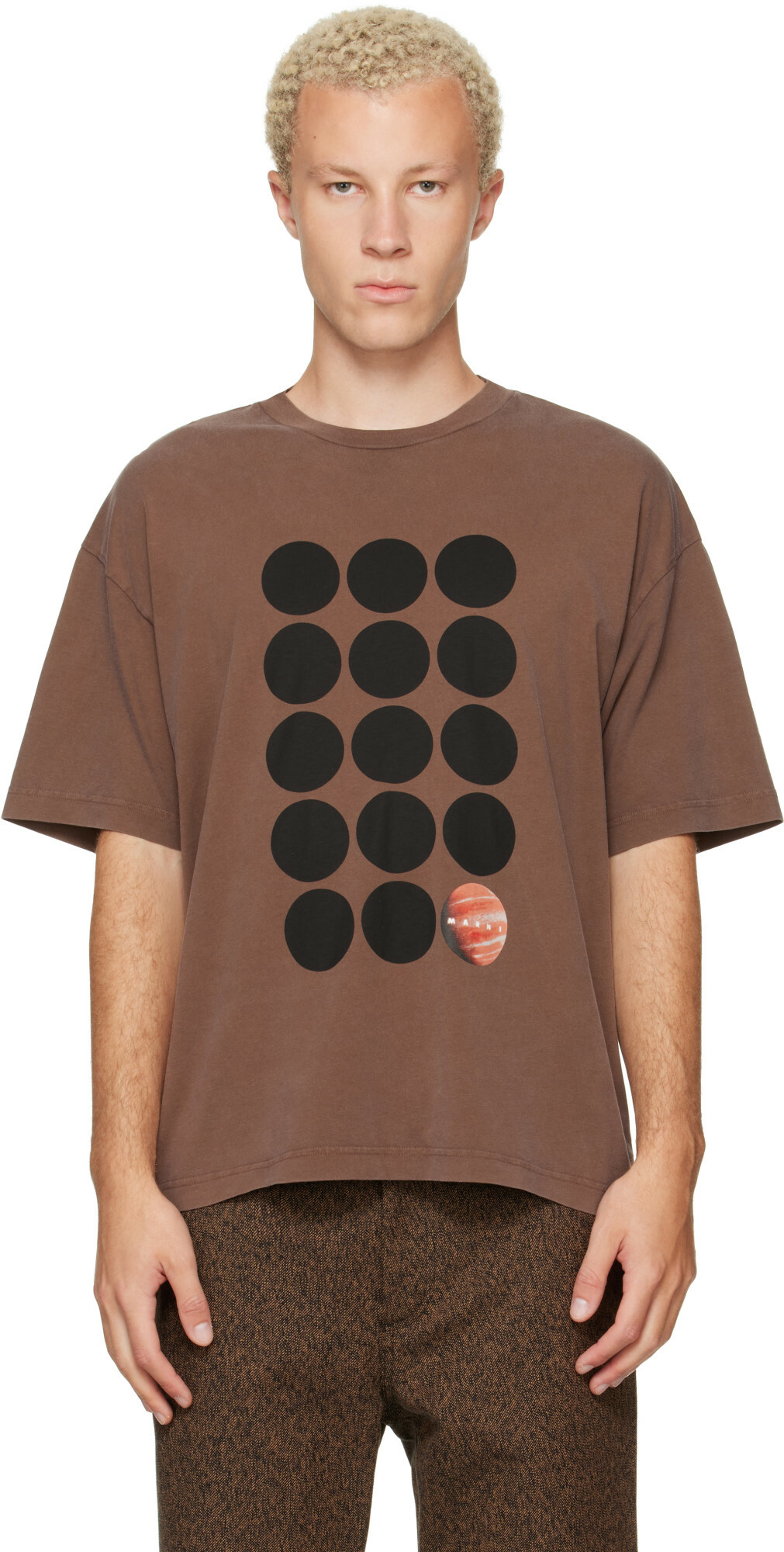 Marni Brown Printed-Logo T-shirt