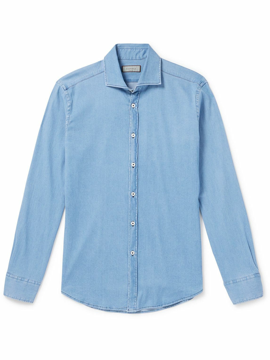 Canali - Cotton-Blend Chambray Shirt - Blue