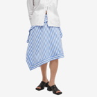 JW Anderson Women's Handkerchief Striped Skirt in Blue