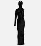 Alaïa Hooded asymmetric gown