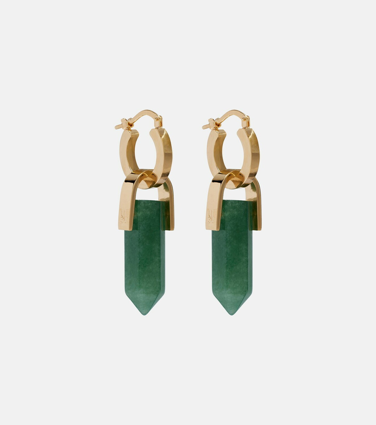 La DoubleJ Pillar embellished gold-plated earrings