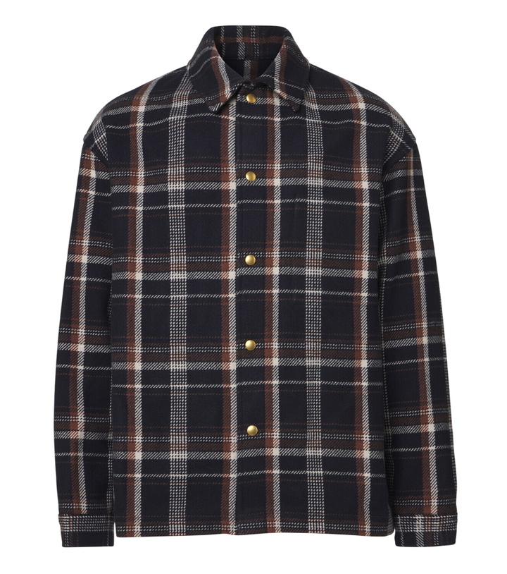 Photo: A.Presse Checked wool and cashmere overshirt