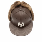 New Era New York Yankees Leather 59Fifty Dogear Cap in Brown