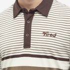 Tired Skateboards Men's Summer Polo Shirt in Cream/Brown