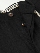 Kartik Research - Manari Straight-Leg Embroidered Textured-Wool Trousers - Black