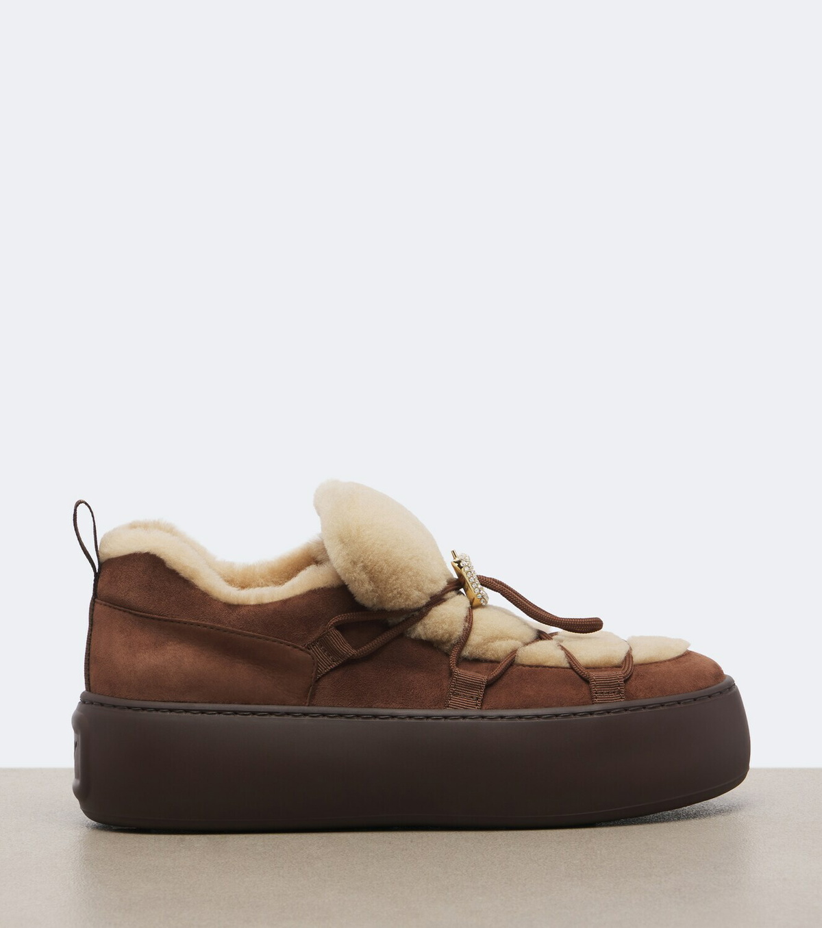 Roger Vivier Viv' Up shearling and suede sneakers