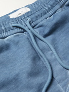 Mr P. - Cold-Dyed Organic Cotton-Jersey Drawstring Shorts - Blue