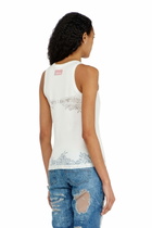 Diesel Tank top with devoré lace effect - T-Shirts Womens in White