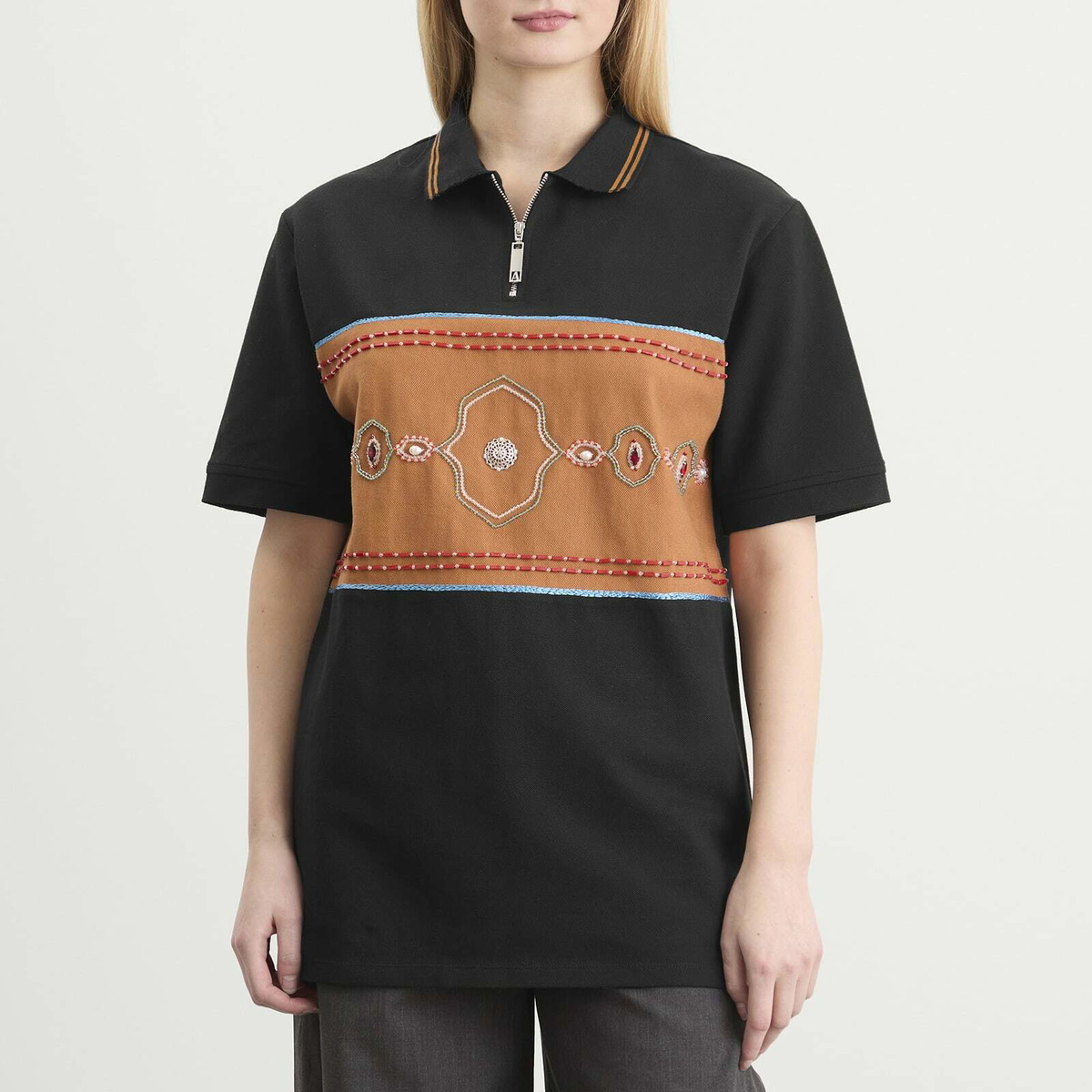 Ahluwalia Women's Radha Polo Top in Black
