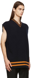 Maison Margiela Navy Oversized Stripe Sweater