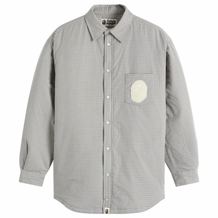 Photo: A Bathing Ape Women's Check Padded Shirt Jacket in Gray 