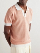 Thom Sweeney - Cotton and Linen-Blend Piqué Polo Shirt - Orange