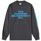 The National Skateboard Co. Men's Long Sleeve Outline T-Shirt in Charcoal Heather