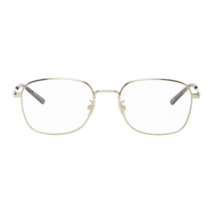 Gucci gold store rectangular glasses