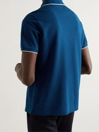 Loro Piana - Stretch-Cotton Piqué Polo Shirt - Blue